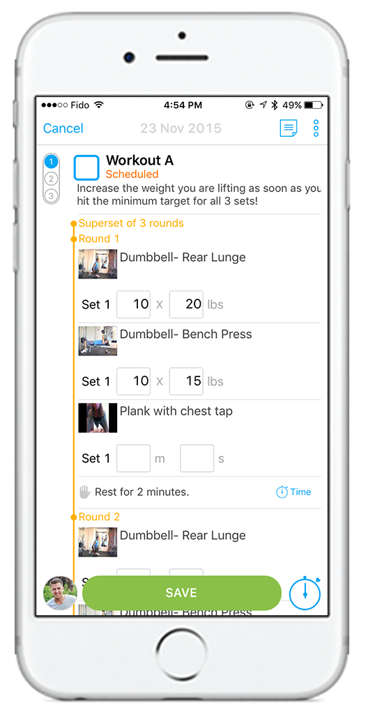 Trainerize mobile workout