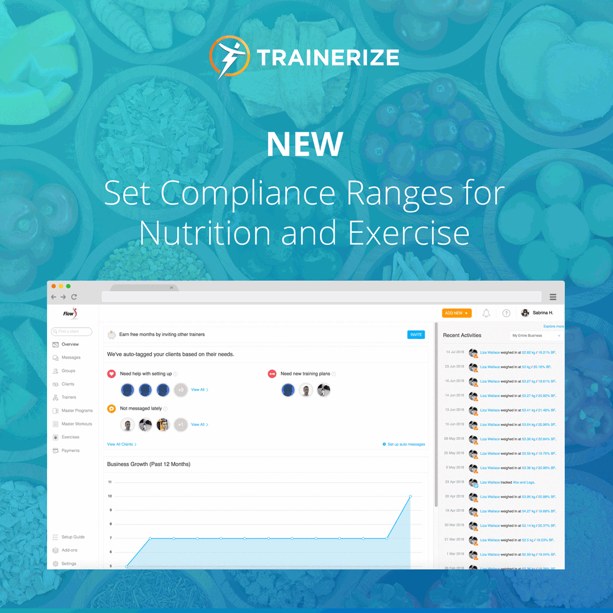 Set Compliance Ranges for Nutrition and Exercise in Trainerize