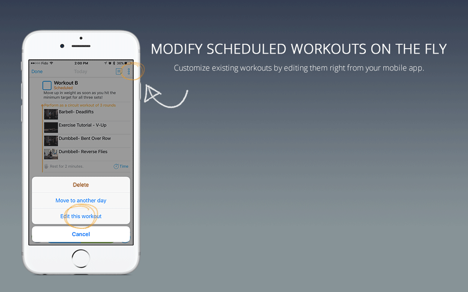 EDIT SCHEDULED WORKOUTS ON MOBILE