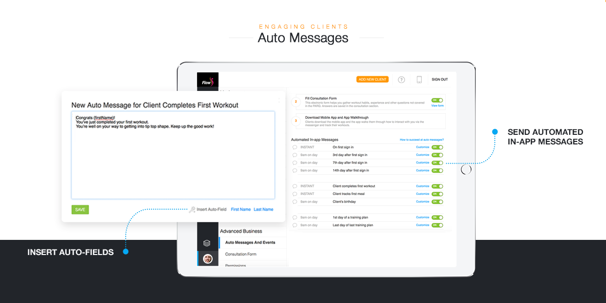 Trainerize auto messages 