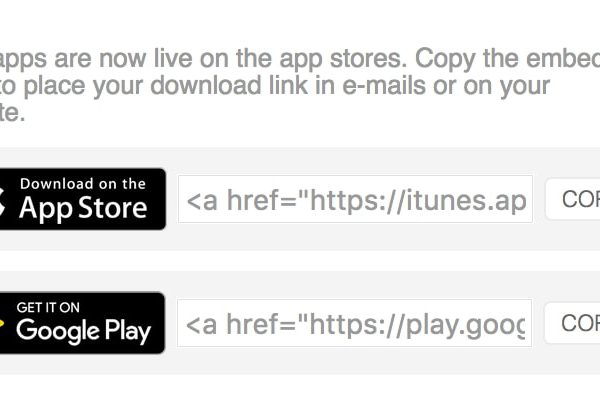 Use your app's embed codes to add badges to your website!