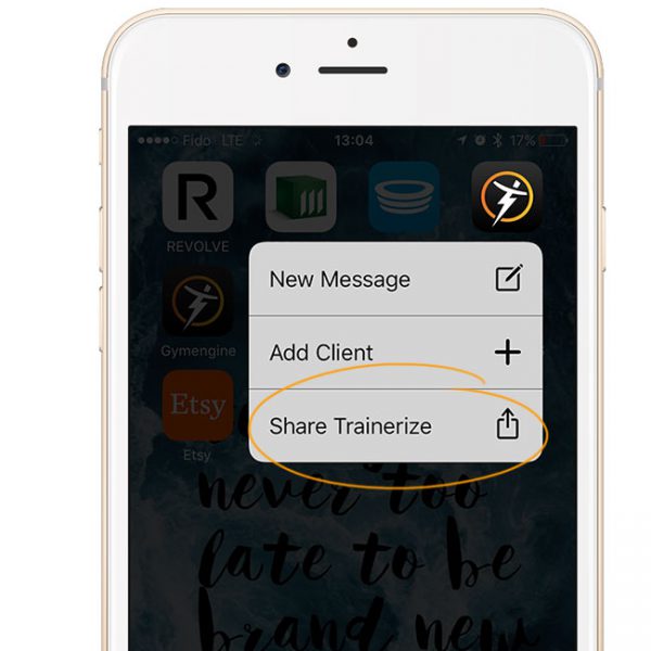 Quickly share a link to your app