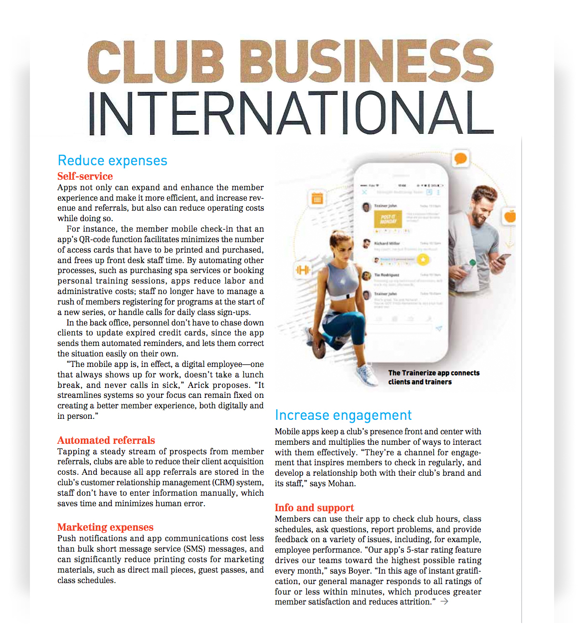 Trainerize CEO Talks Mobile Fitness Technology with Club Business International Magazine