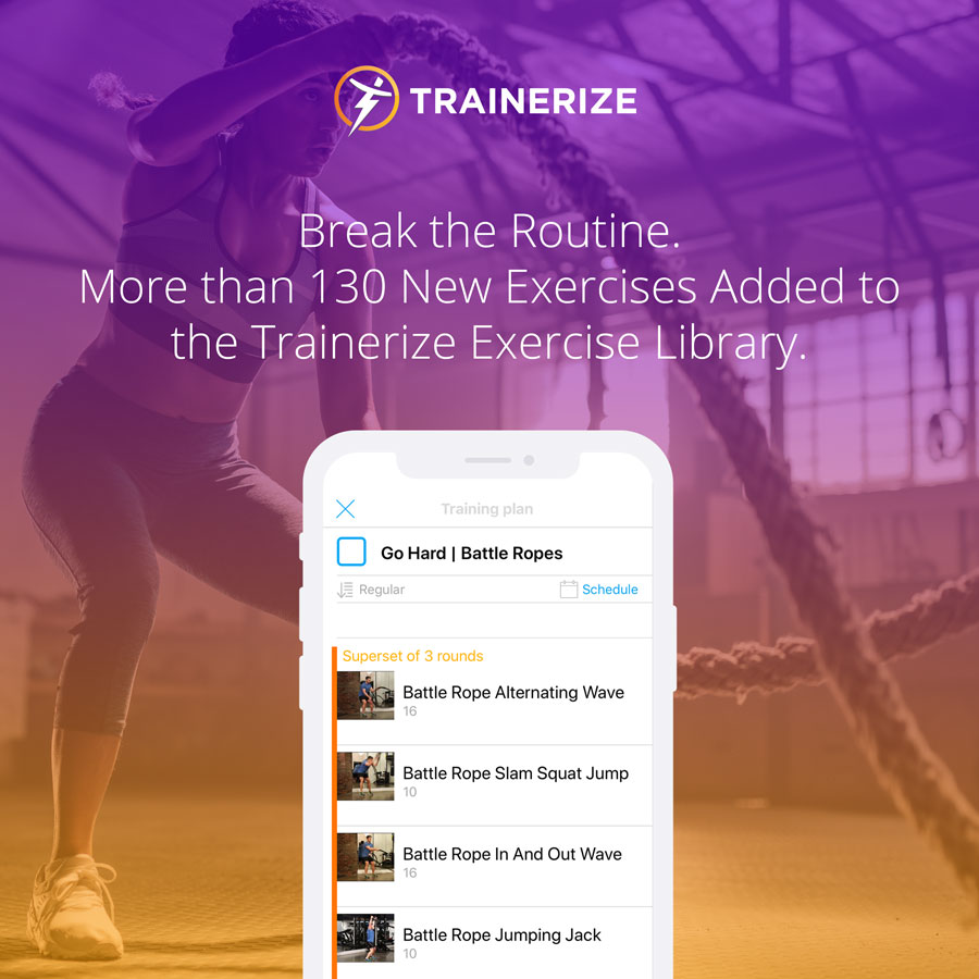 Trainerize Update | Banish Workout Boredom. New Exercises Added to the Trainerize Exercise Library.