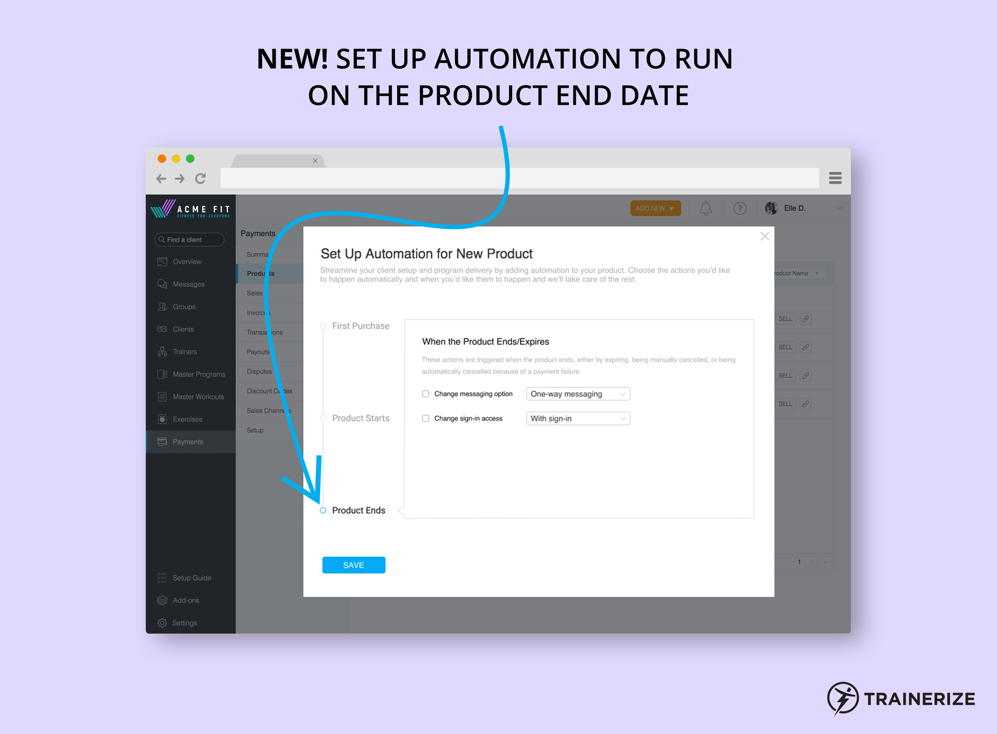 Trainerize Pay Automation for Product End