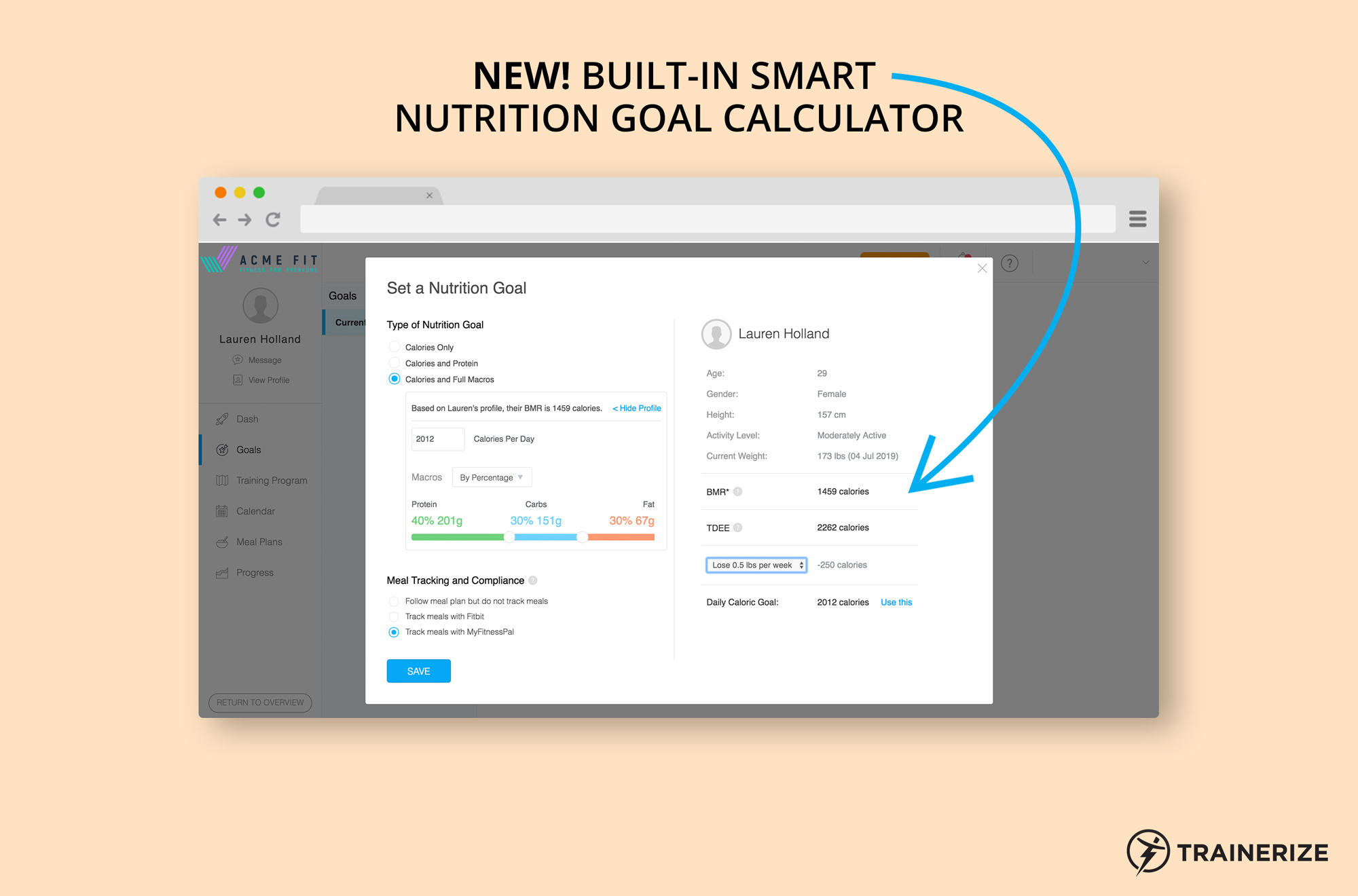 New in Trainerize: The Smart Nutrition Goal Calculator
