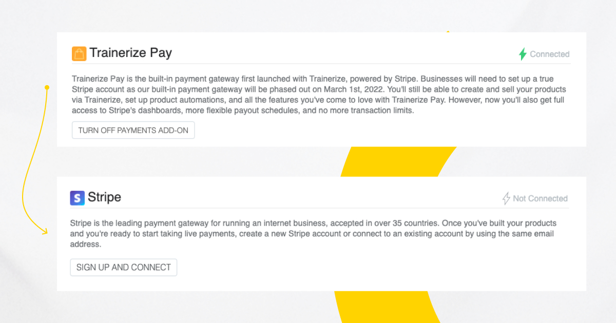 Trainerize Pay to Stripe 