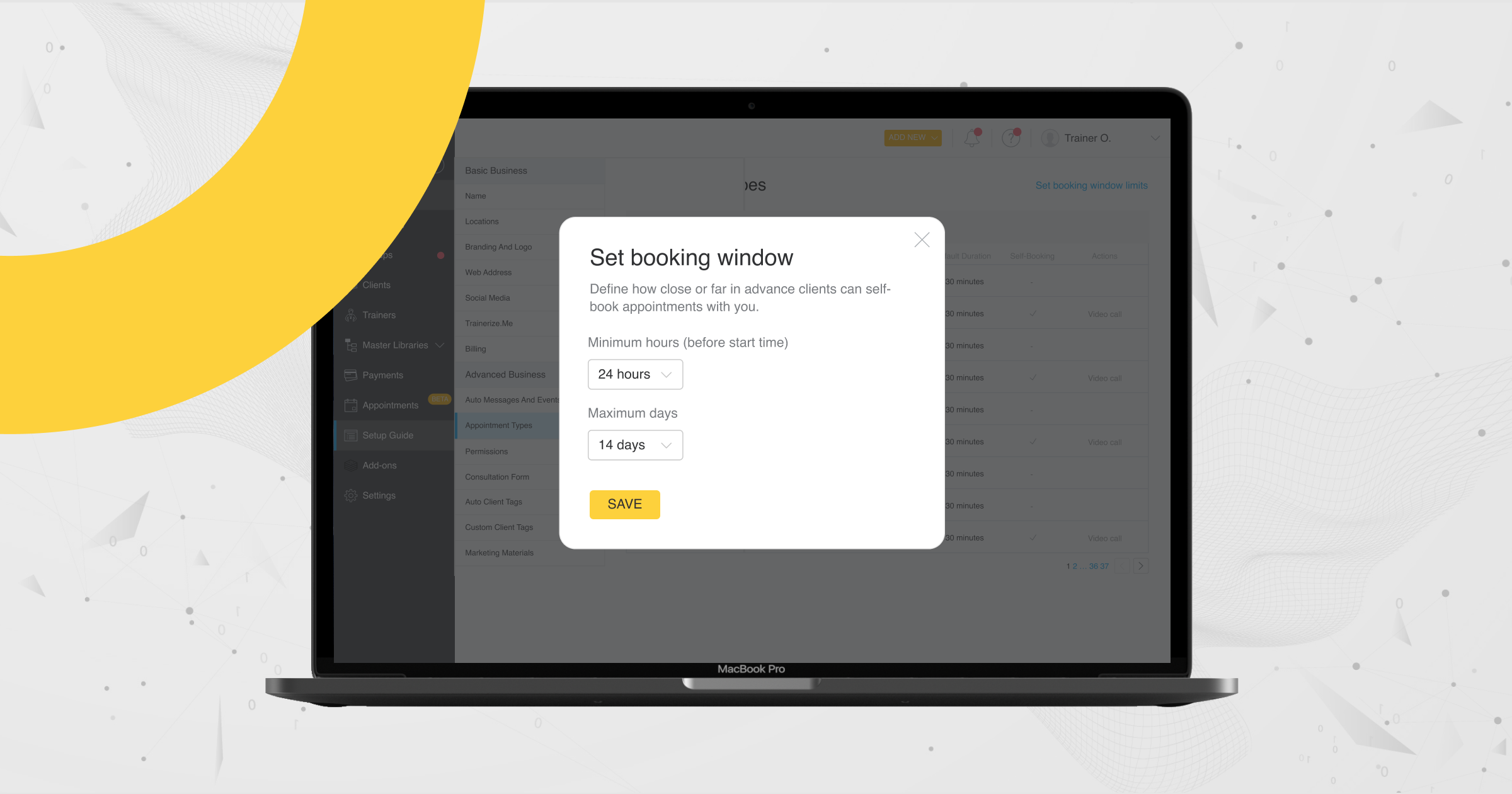 Set your booking window