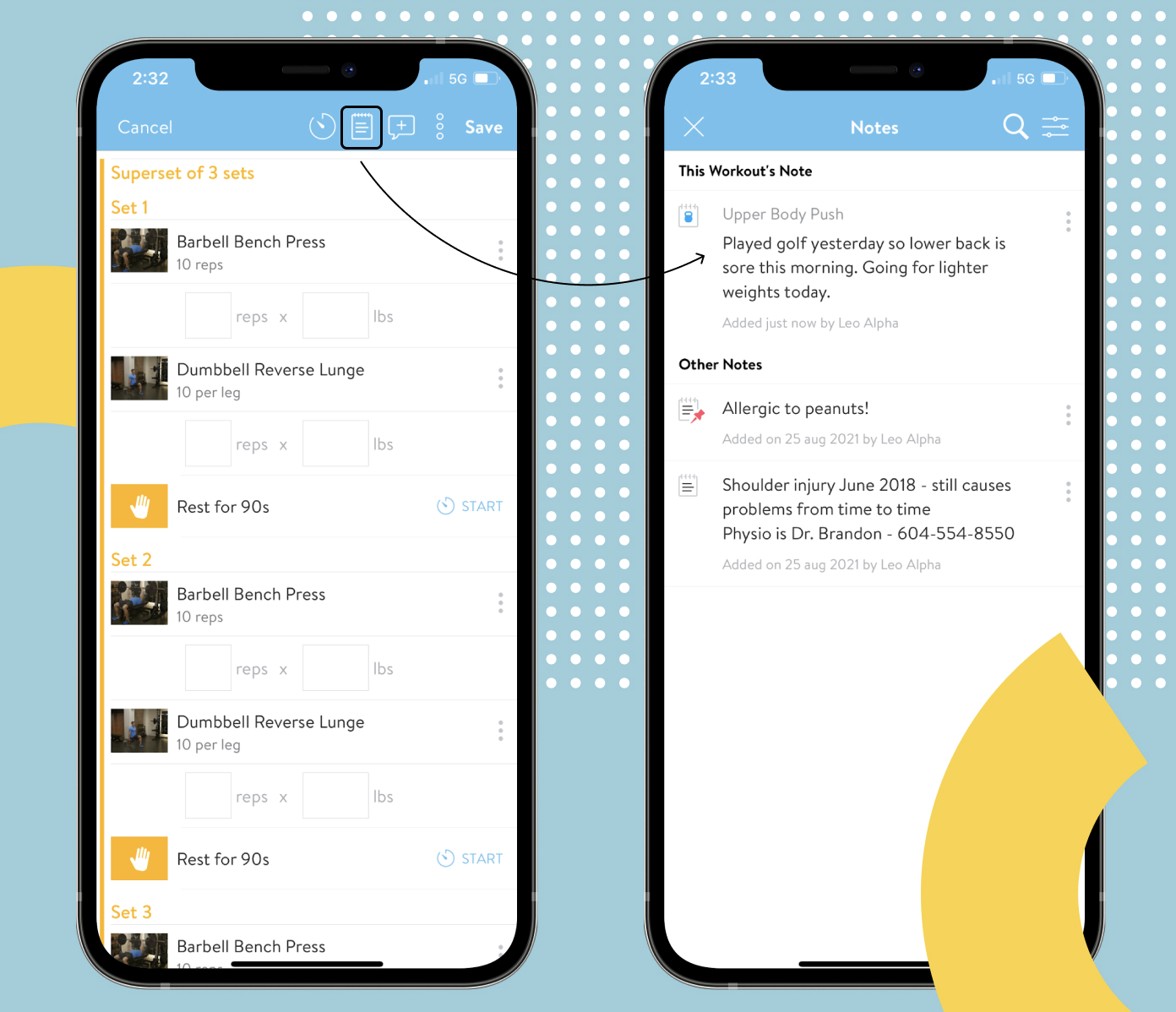 Feature highlight: Workout Notes
