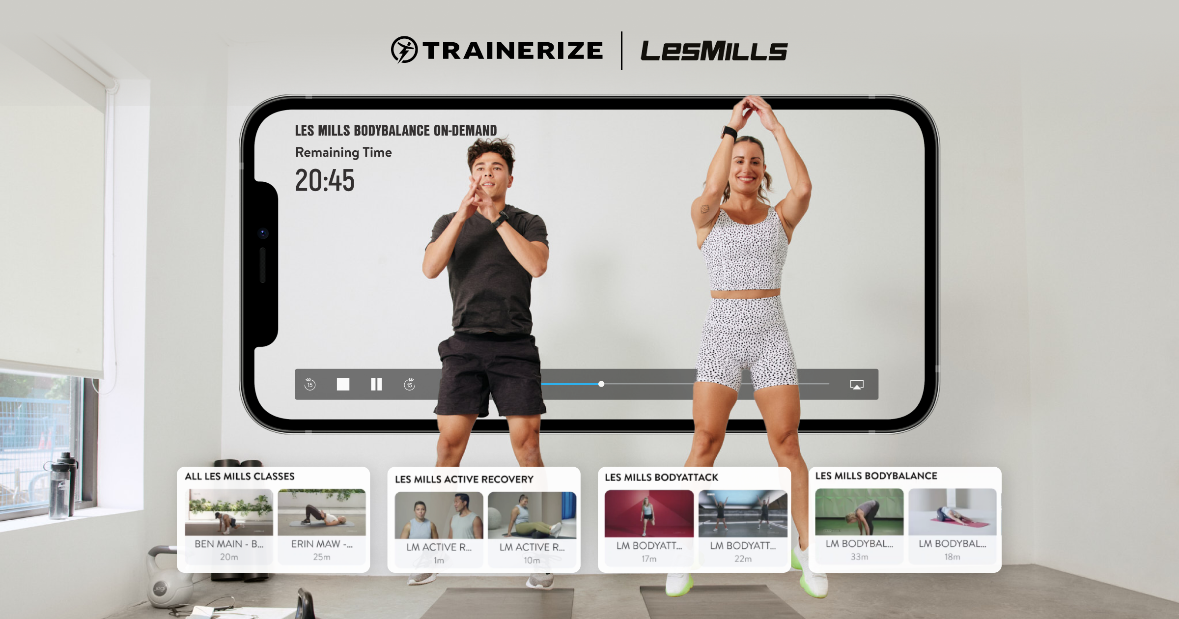 Now streaming: Les Mills—world-class on-demand video classes right within Trainerize 