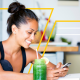 Fitness Professional staying up to date on her phone