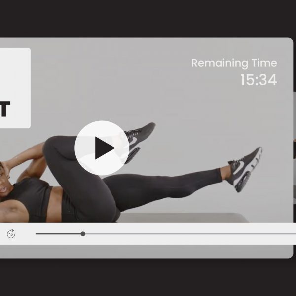 Screenshot of core workout video from ABC Trainerize Collections