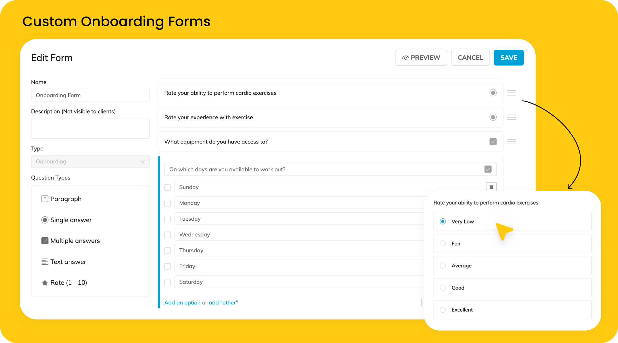Custom Onboarding Forms