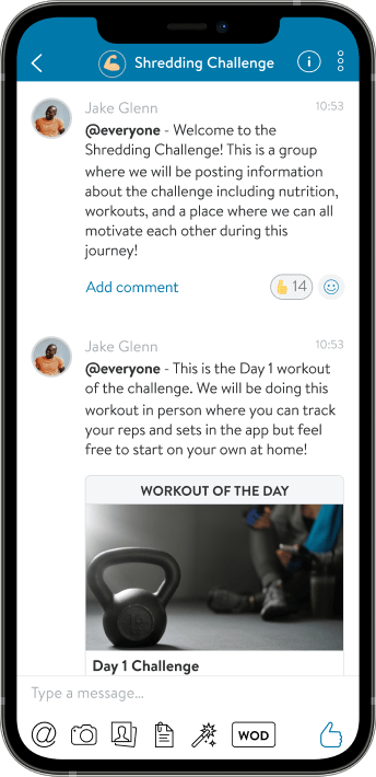 Workout - app screen